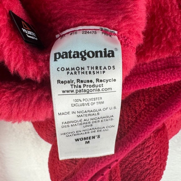 Patagonia Womens Re-Tool Snap-T Fleece Pullover Red Polartec Jacket Medium 25442 - Picture 6 of 6